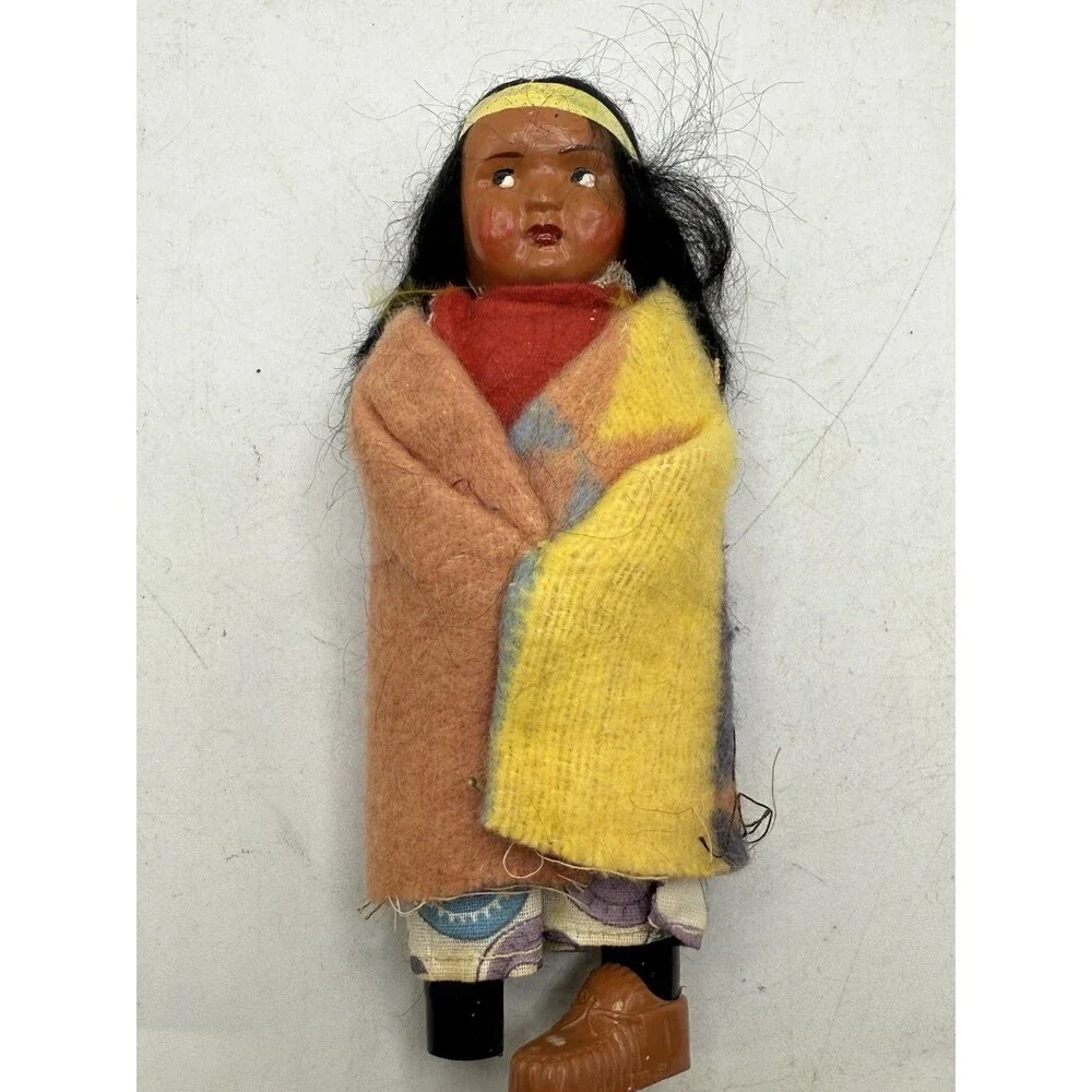 Vintage Lot Of 4 SkooKum Billy Good Indian Native American Dolls
